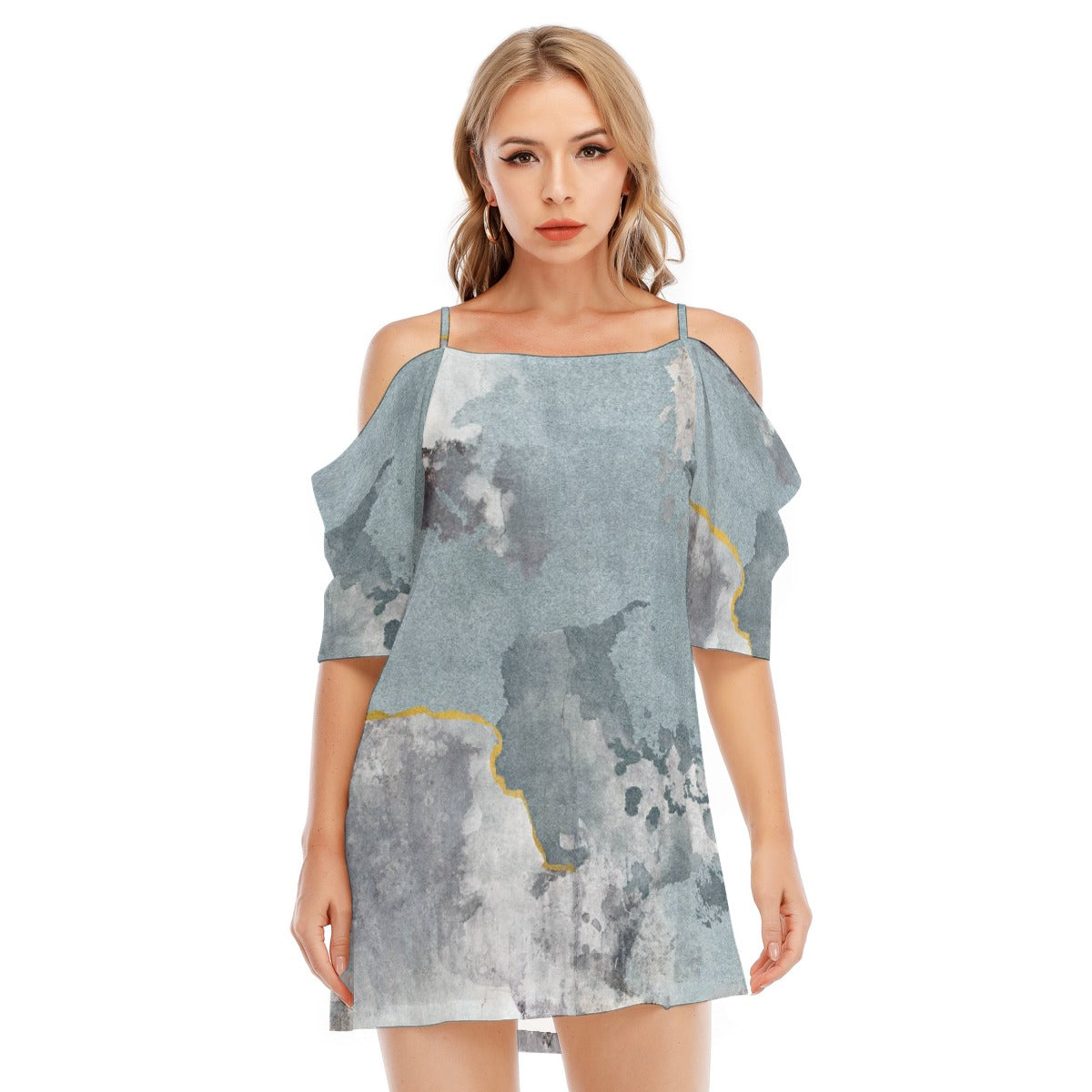 All-Over Print Women's Off-shoulder Cami Dress