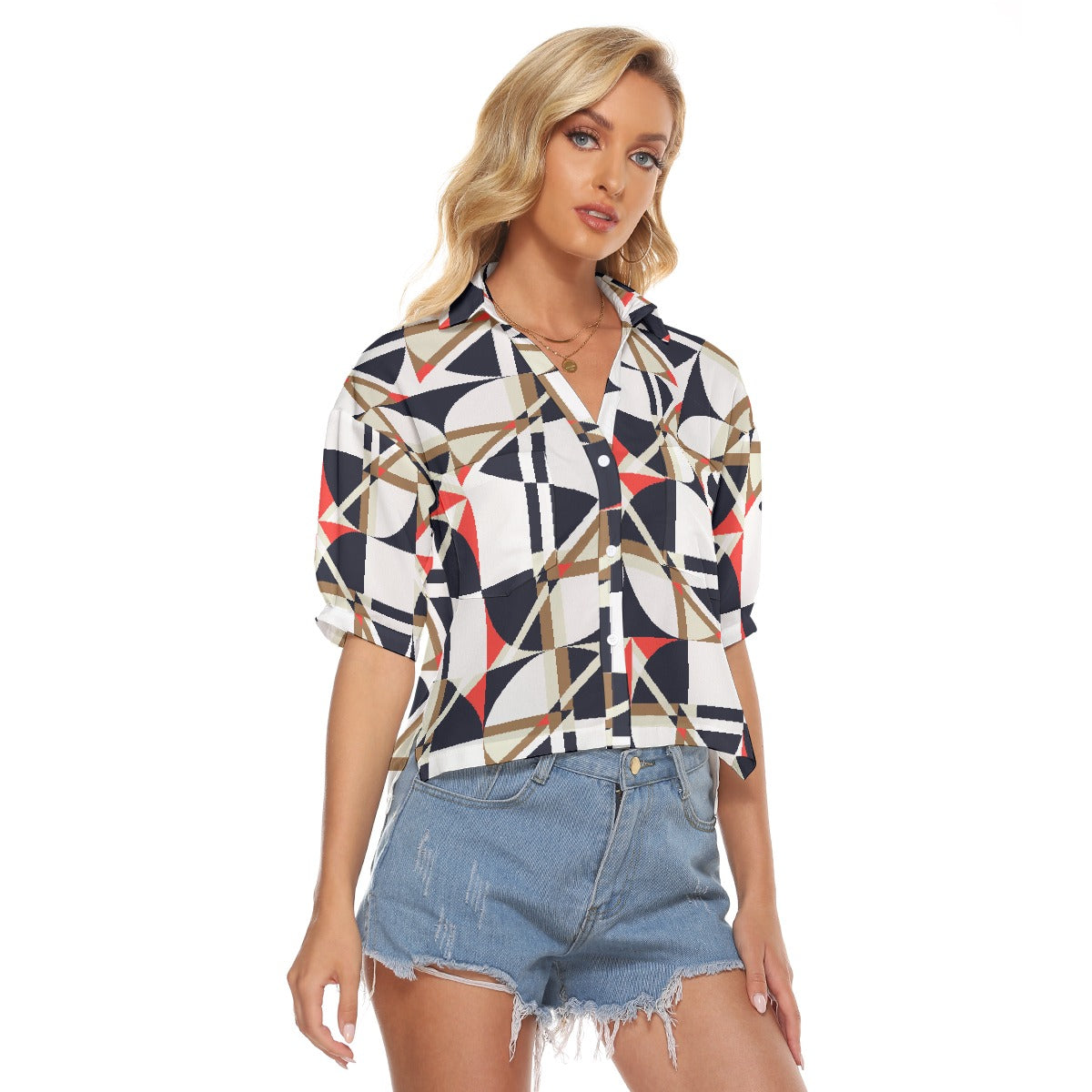 All-Over Print Women's V-neck Shirts
