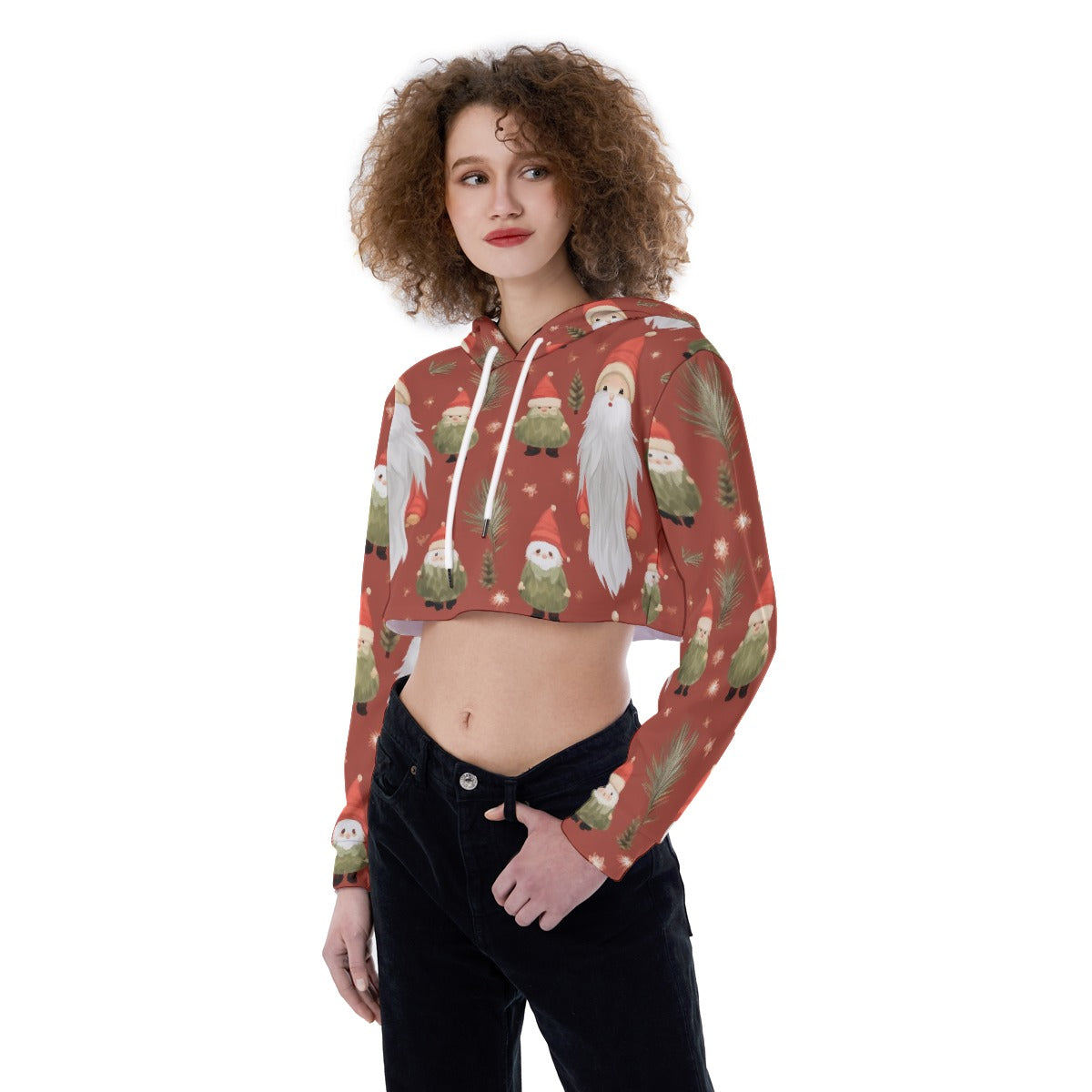 All-Over Print Women's Crop Top Hoodie