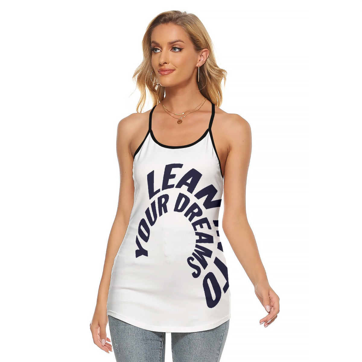 All-Over Print Women's Criss-Cross Open Back Tank Top
