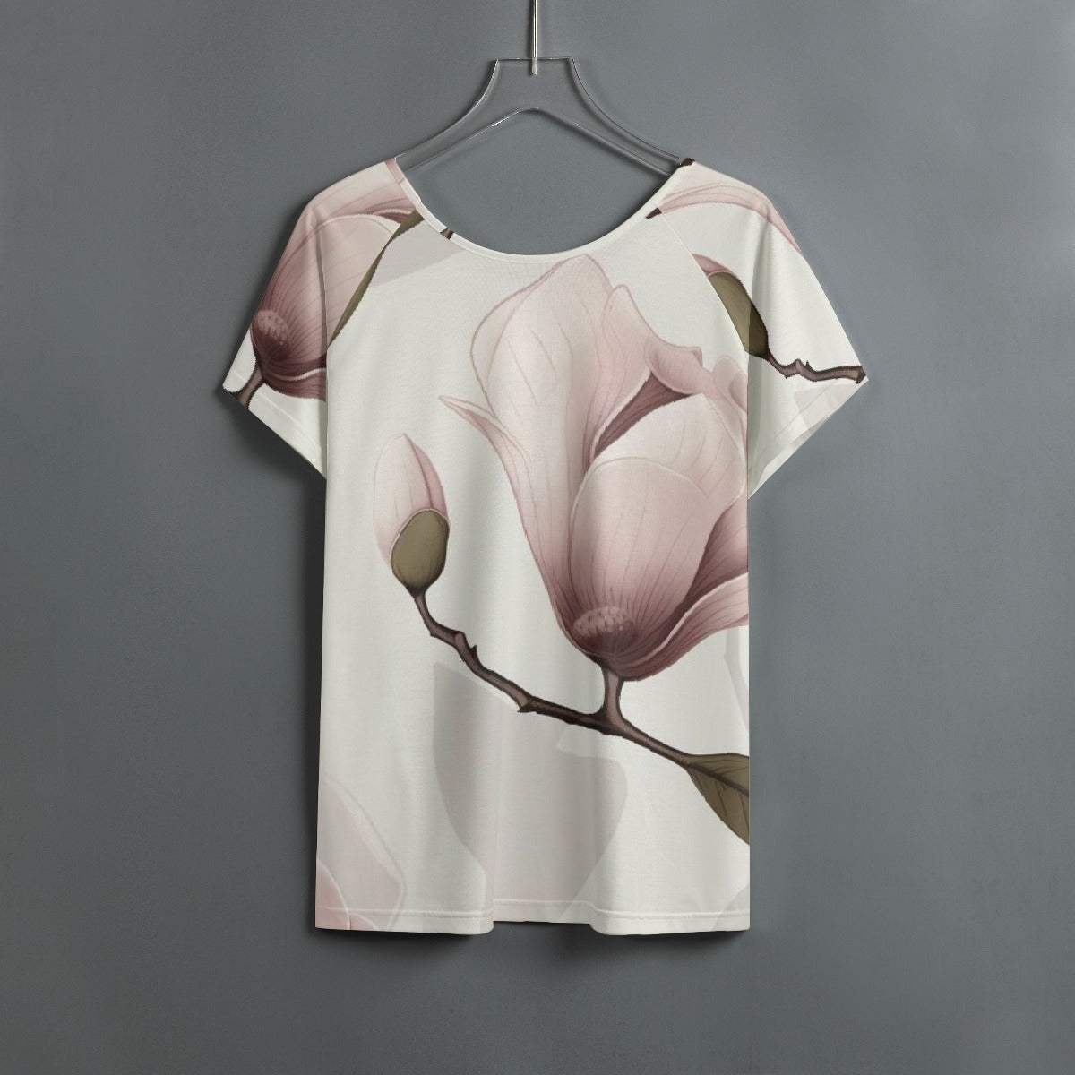 All-Over Print Women's Round Neck T-shirt With Raglan Sleeve