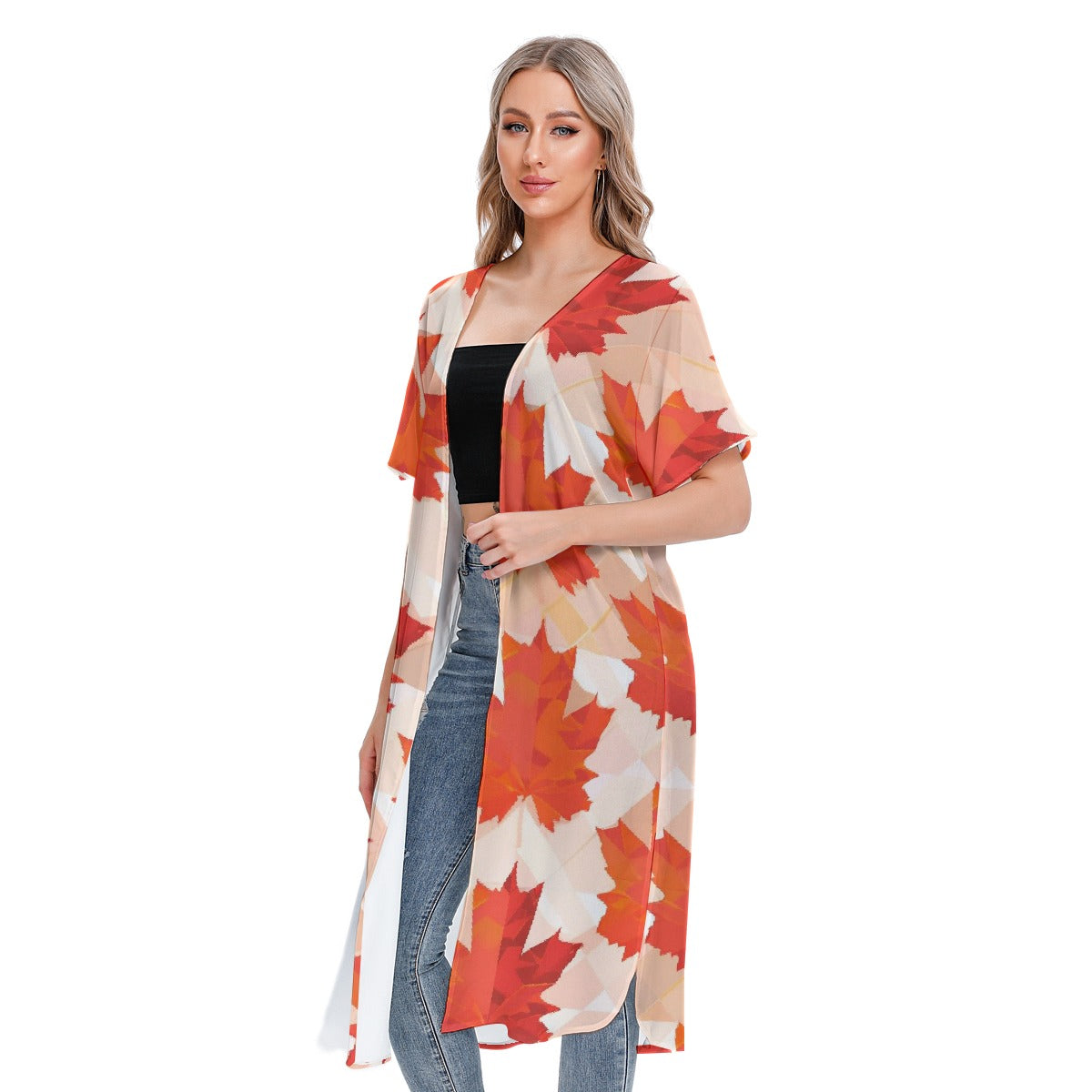 All-Over Print Women's Short Sleeve Cardigan