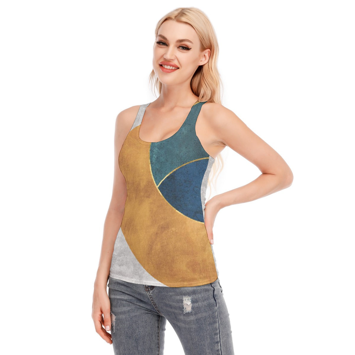 All-Over Print Women's Racer Vest | 190GSM Cotton