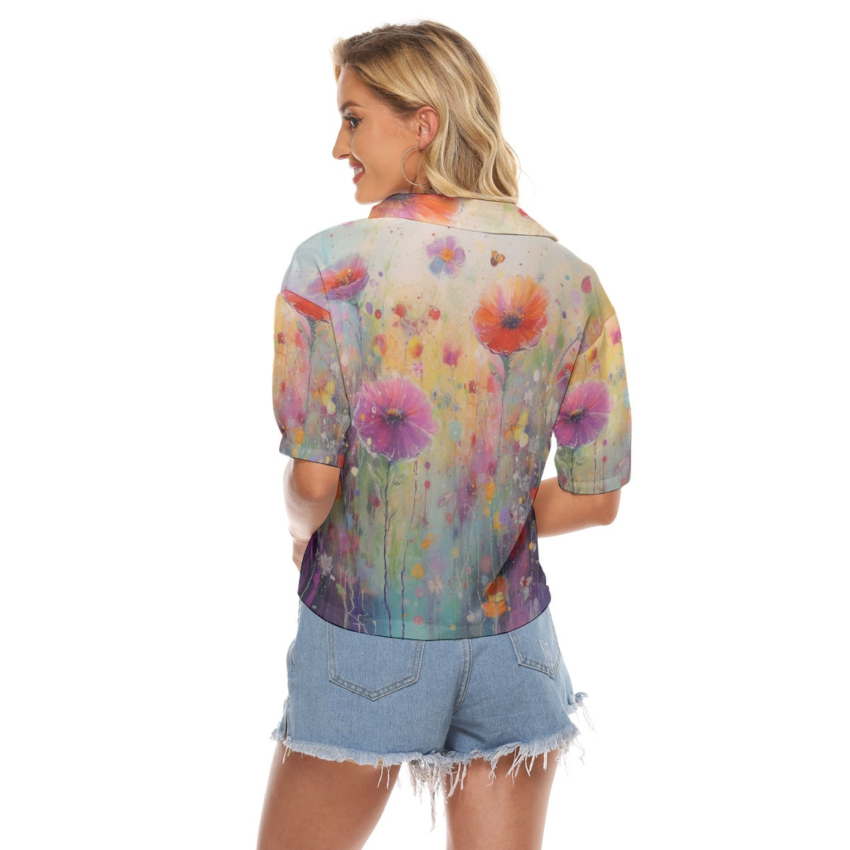 All-Over Print Women's V-neck Shirts