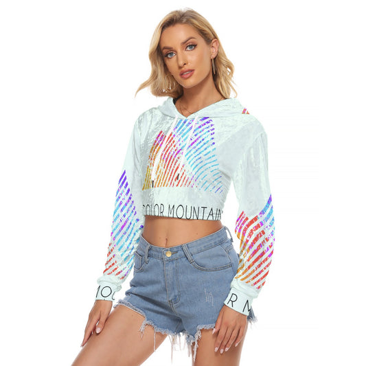 All-Over Print Women's Crop Top Hoodie|Velvet