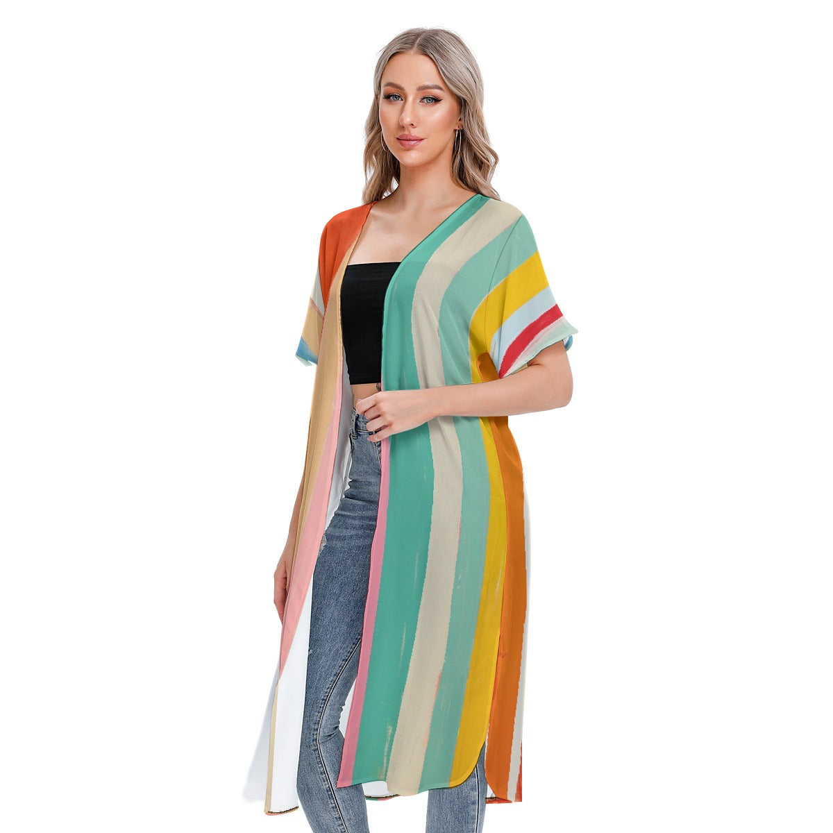 All-Over Print Women's Short Sleeve Cardigan