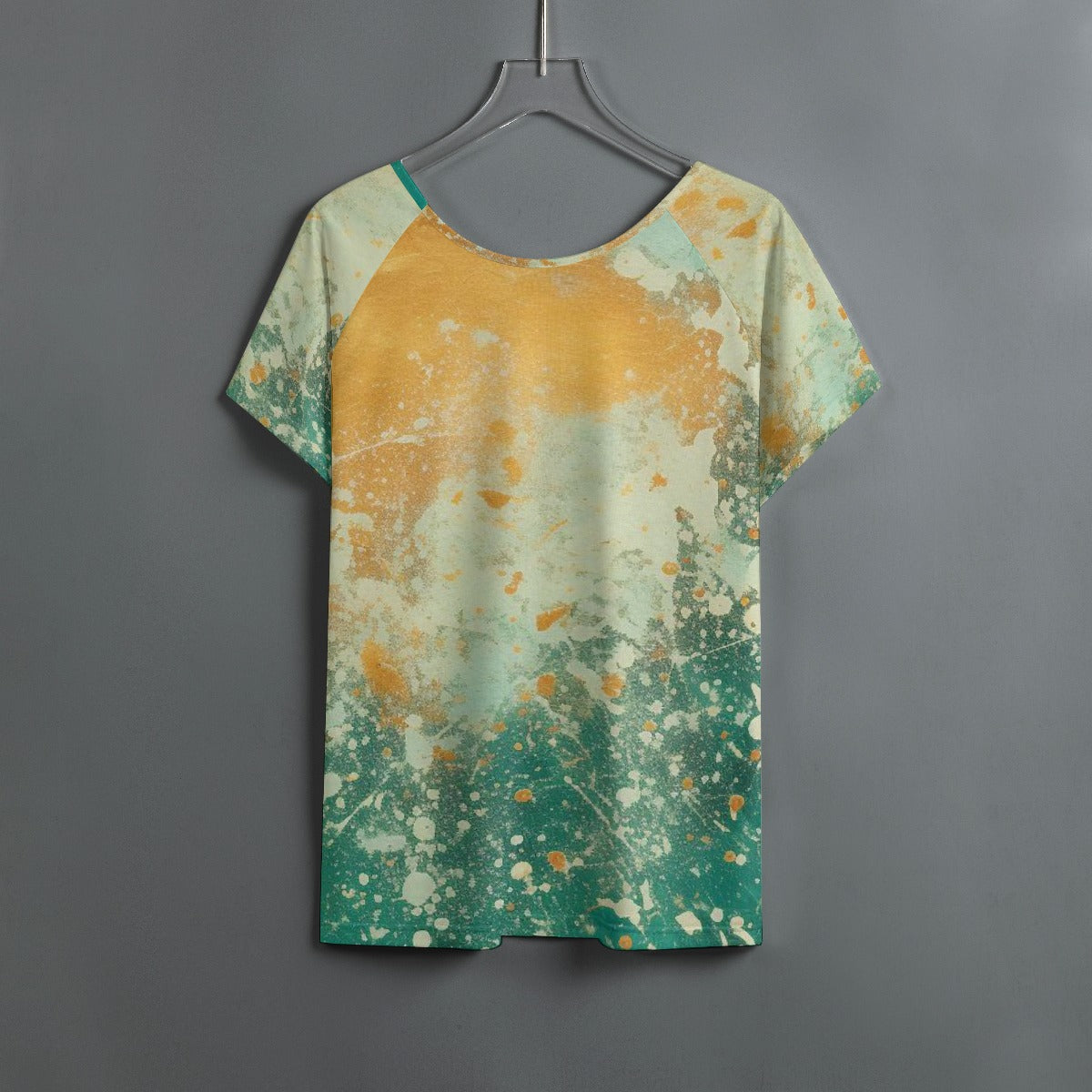 All-Over Print Women's Round Neck T-shirt With Raglan Sleeve