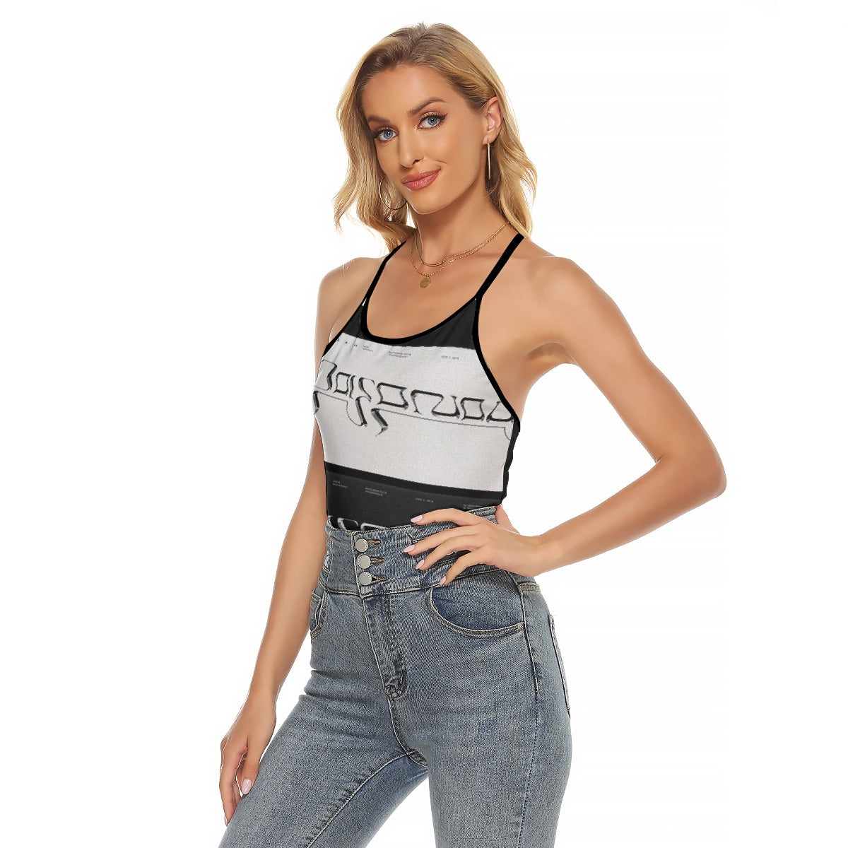 All-Over Print Women's Criss-Cross Open Back Tank Top