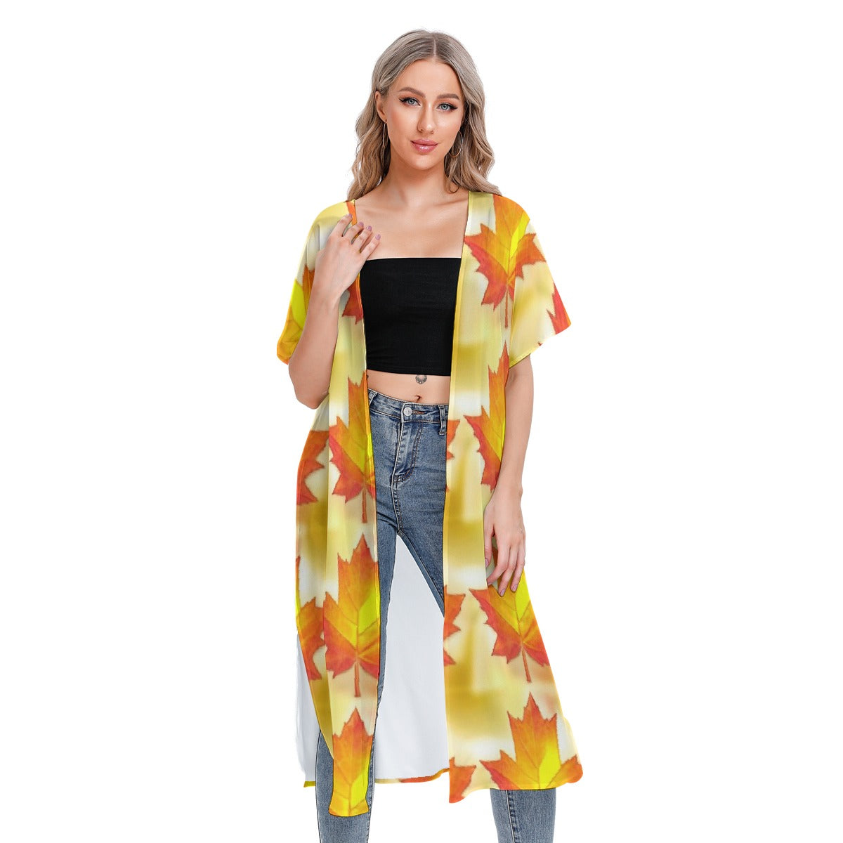 All-Over Print Women's Short Sleeve Cardigan