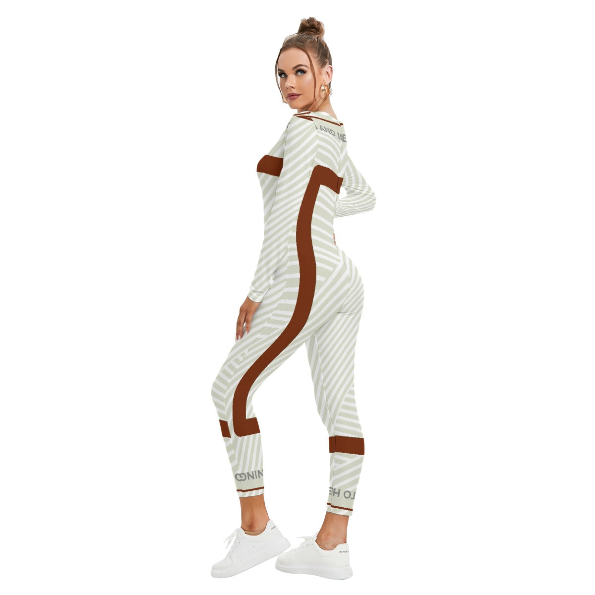 All-Over Print Women's Plunging Neck Jumpsuit
