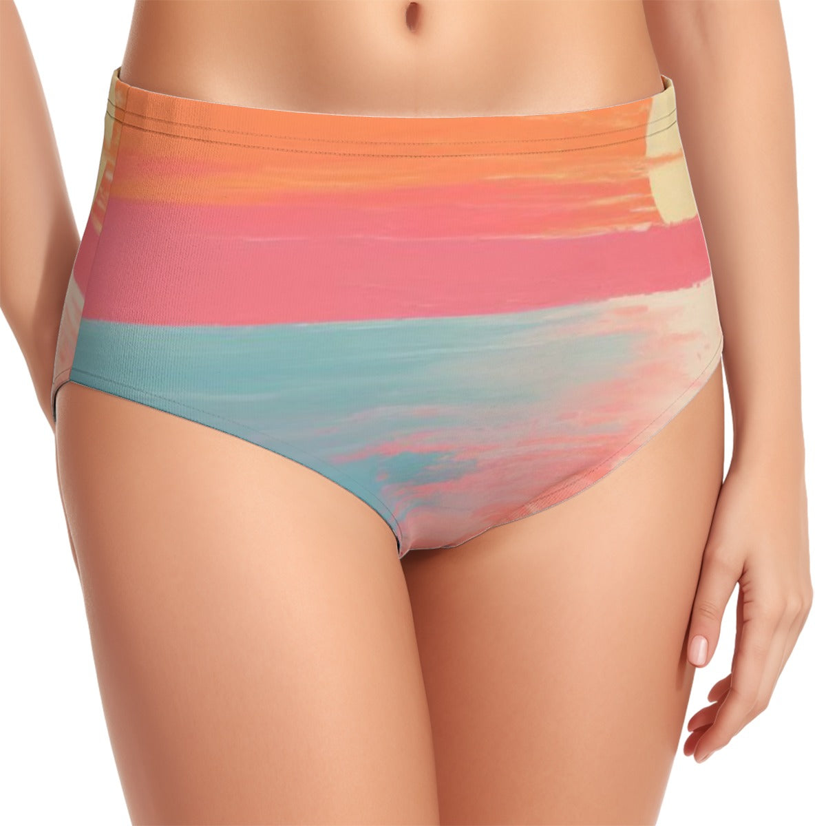 All-Over Print Women's Swimsuit Set With Halter
