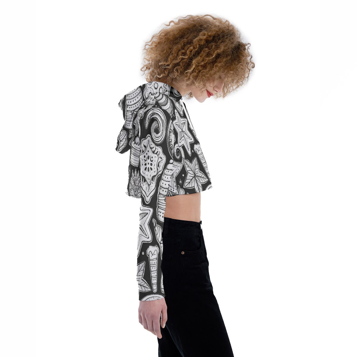 All-Over Print Women's Crop Top Hoodie
