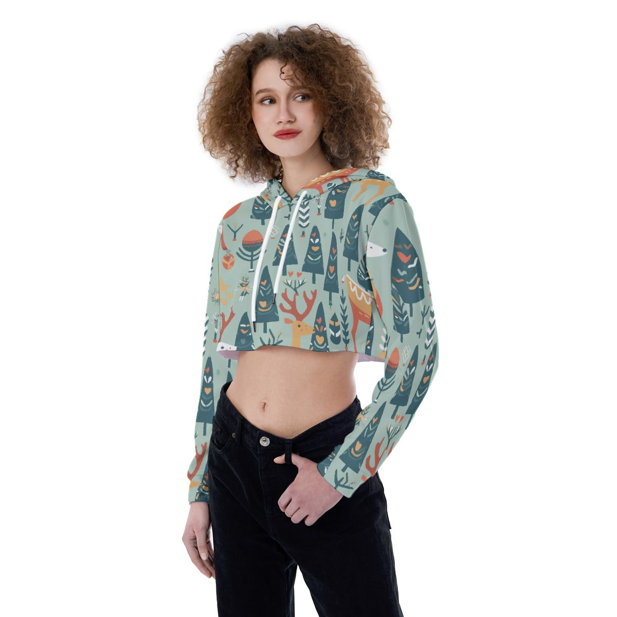 All-Over Print Women's Crop Top Hoodie