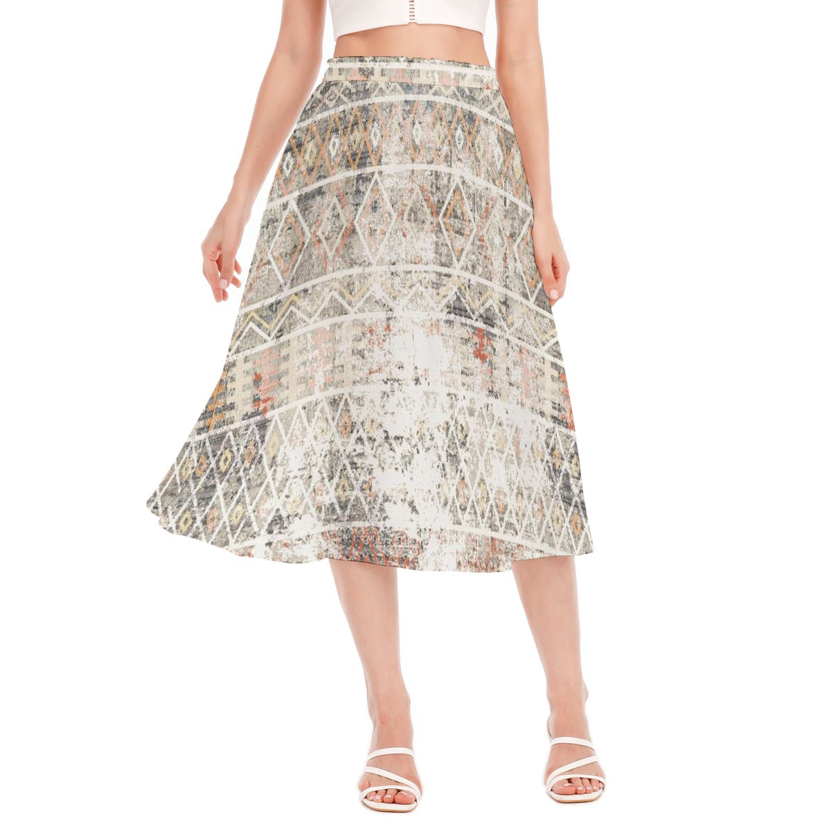 All-Over Print Women's Long Section Chiffon Skirt