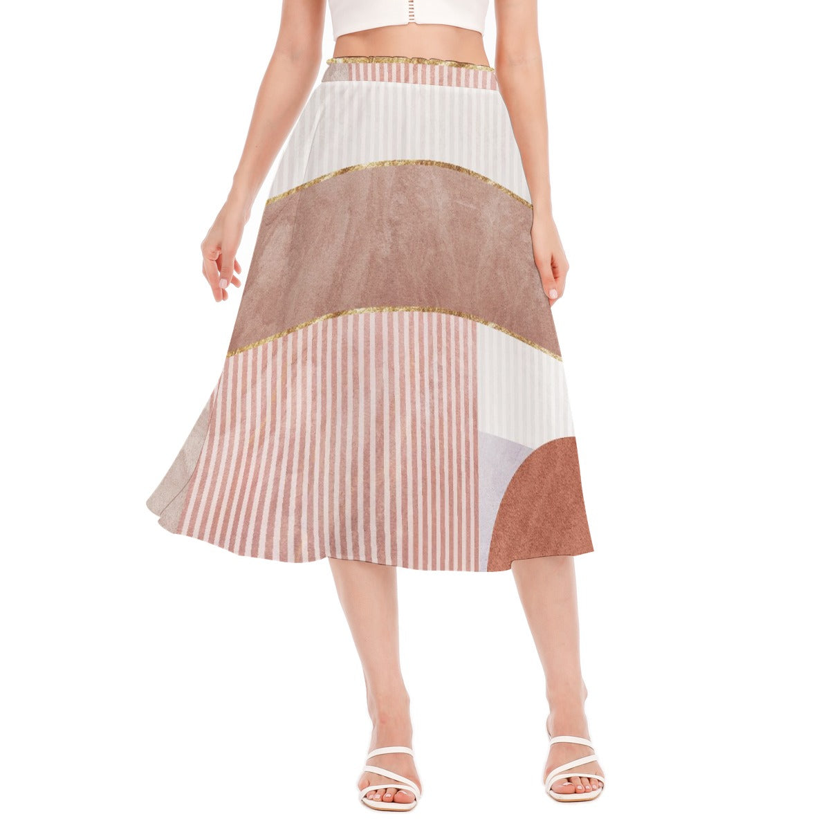 All-Over Print Women's Long Section Chiffon Skirt