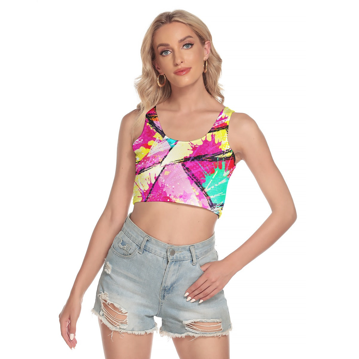 All-Over Print Women's Sport Crop Tank Top