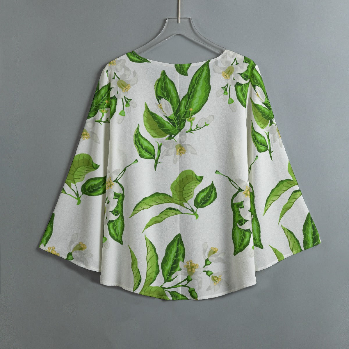 All-Over Print Women's V-neck T-shirt With Irregular Hem