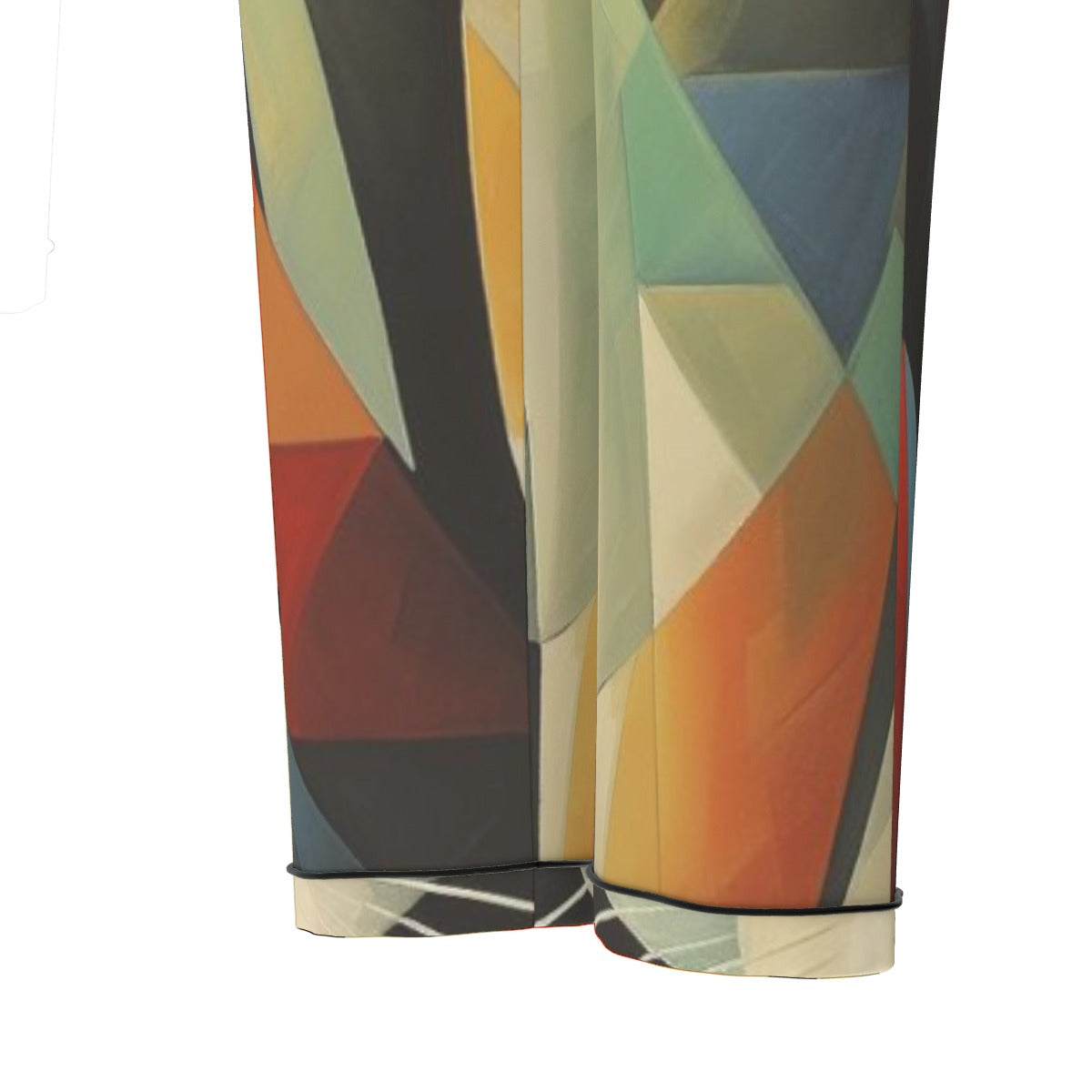 All-Over Print Women's Long Sleeve Pajama Set With Black Contrast Piping