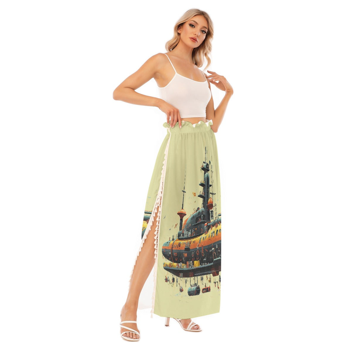 All-Over Print Women's Side Split Skirt