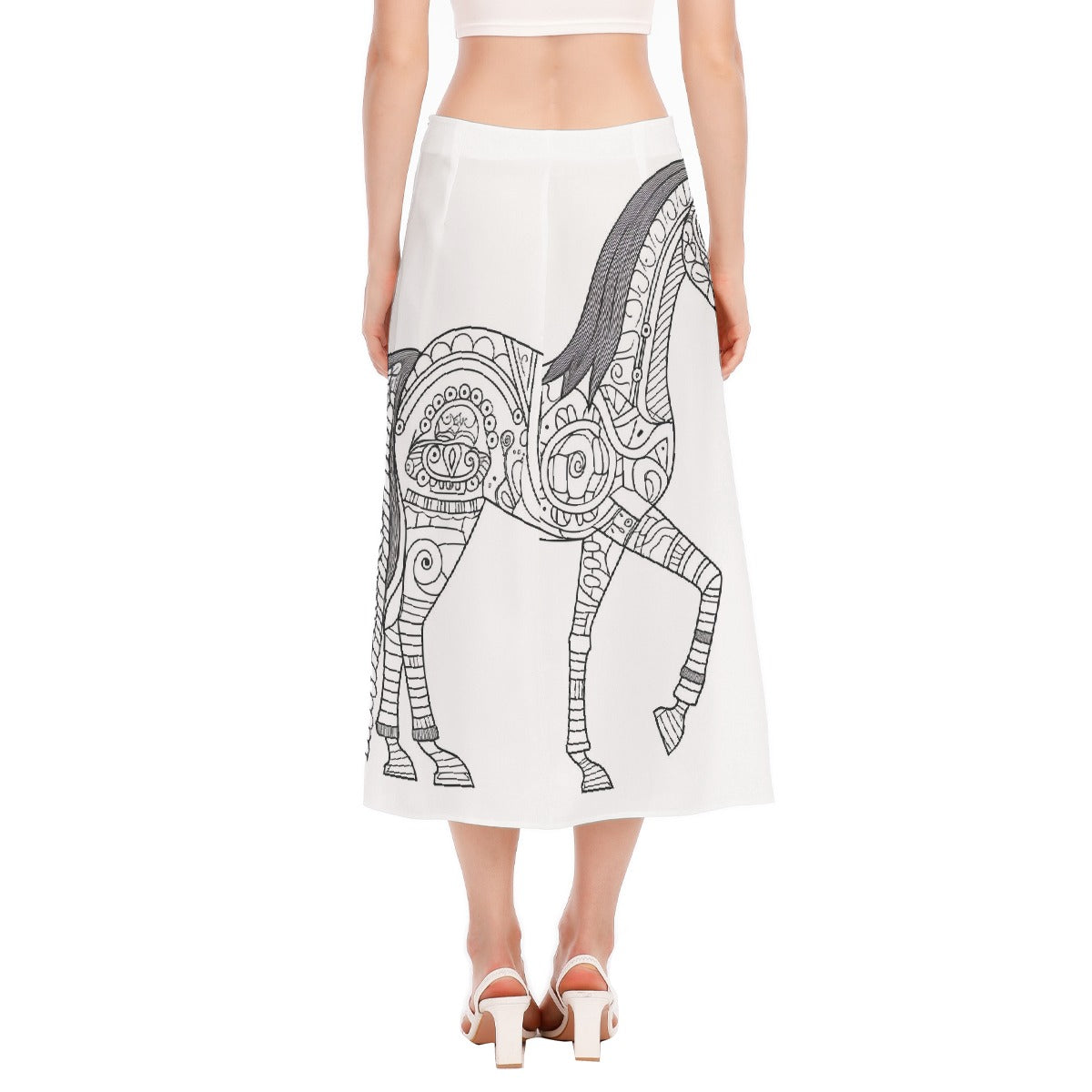 All-Over Print Women's High Slit Long Skirt