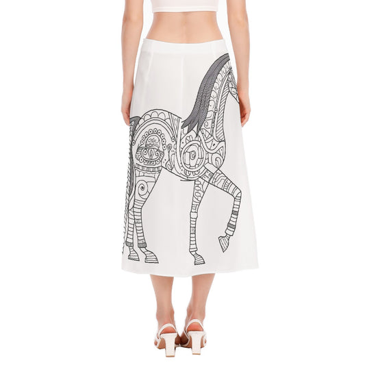 All-Over Print Women's High Slit Long Skirt