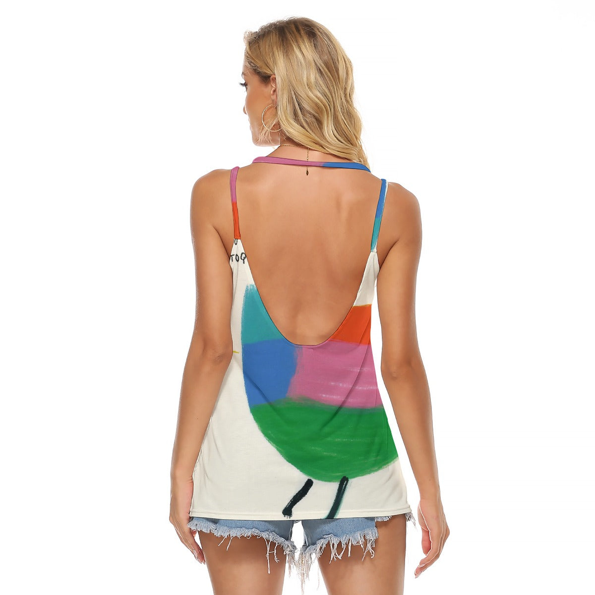 All-Over Print Women's Halter Top With Backless