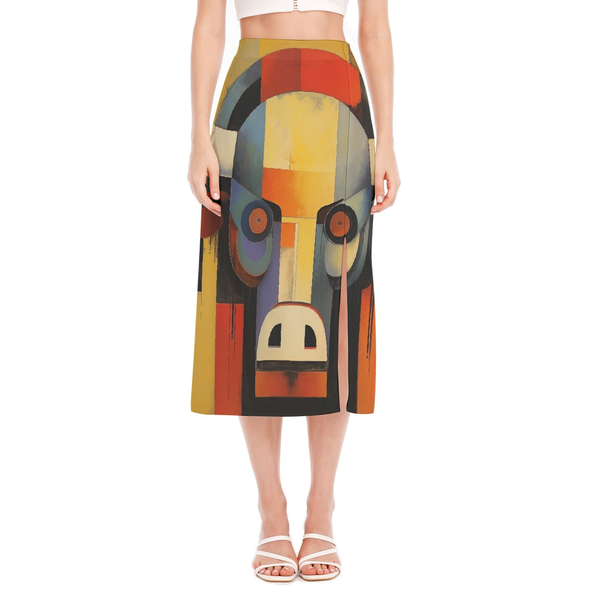 All-Over Print Women's High Slit Long Skirt