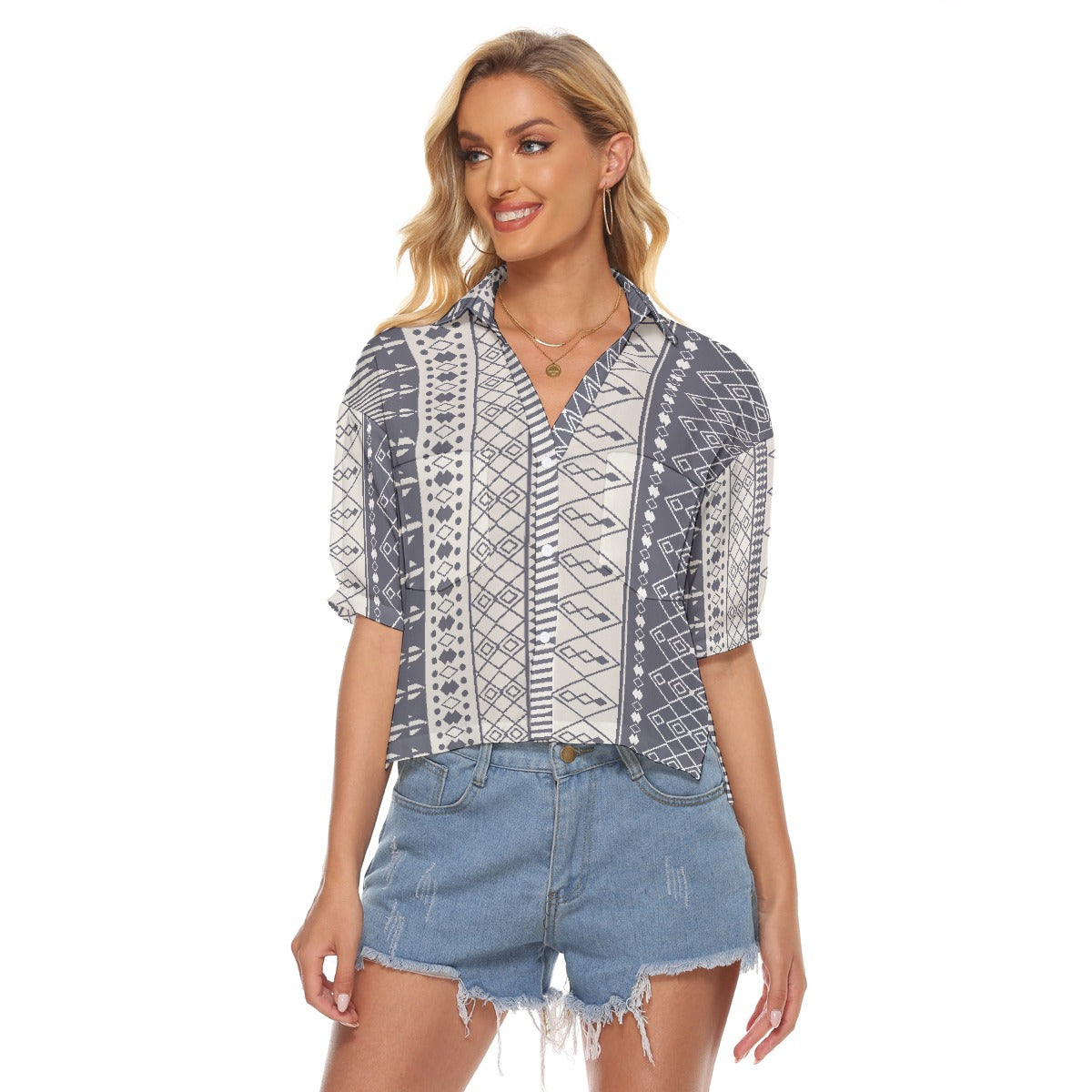 All-Over Print Women's V-neck Shirts