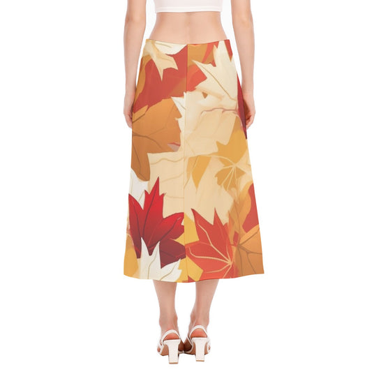 All-Over Print Women's High Slit Long Skirt