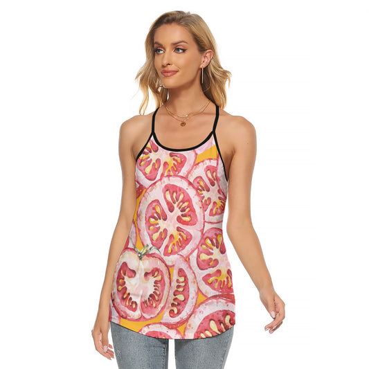 All-Over Print Women's Criss-Cross Open Back Tank Top