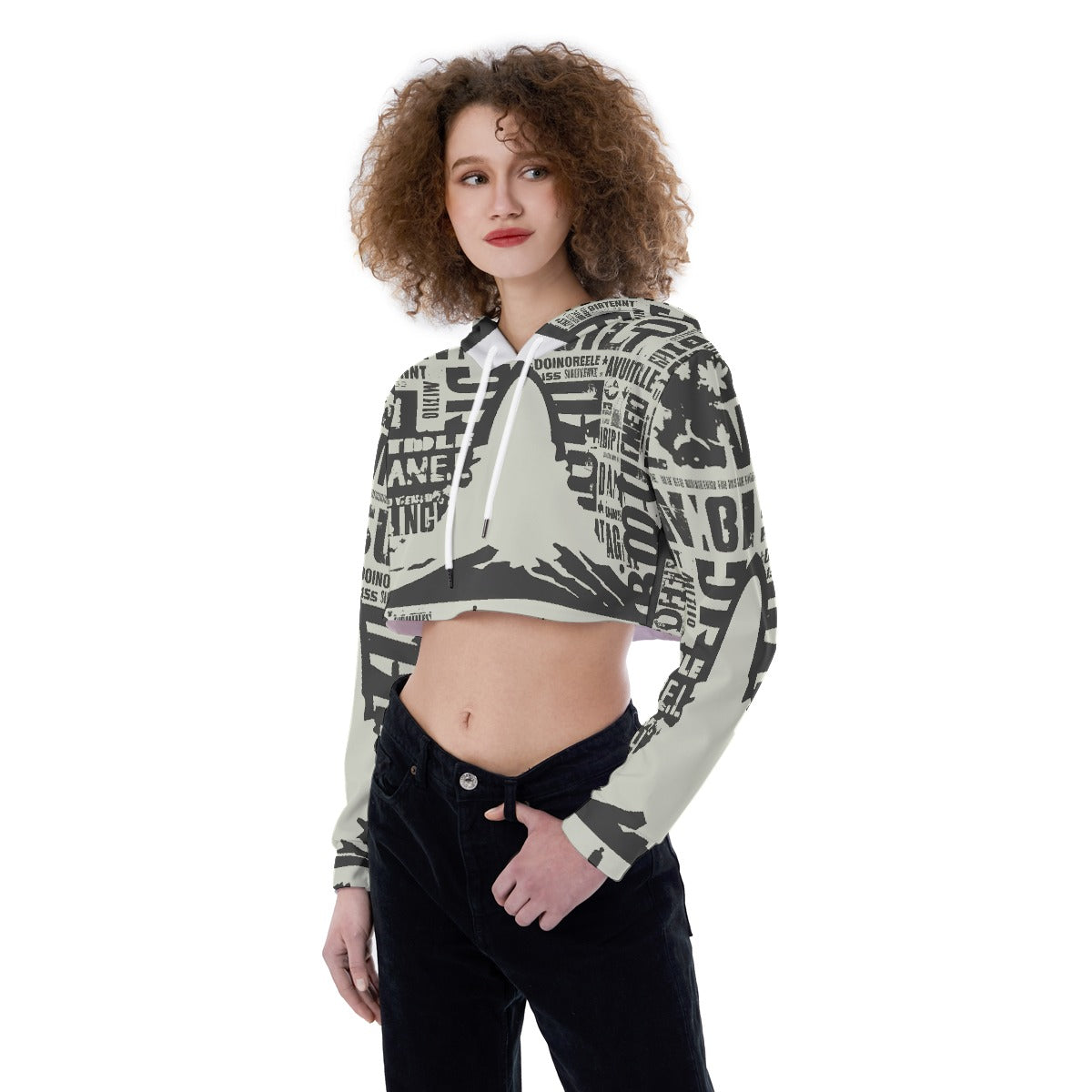 All-Over Print Women's Crop Top Hoodie