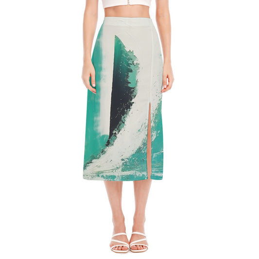 All-Over Print Women's High Slit Long Skirt