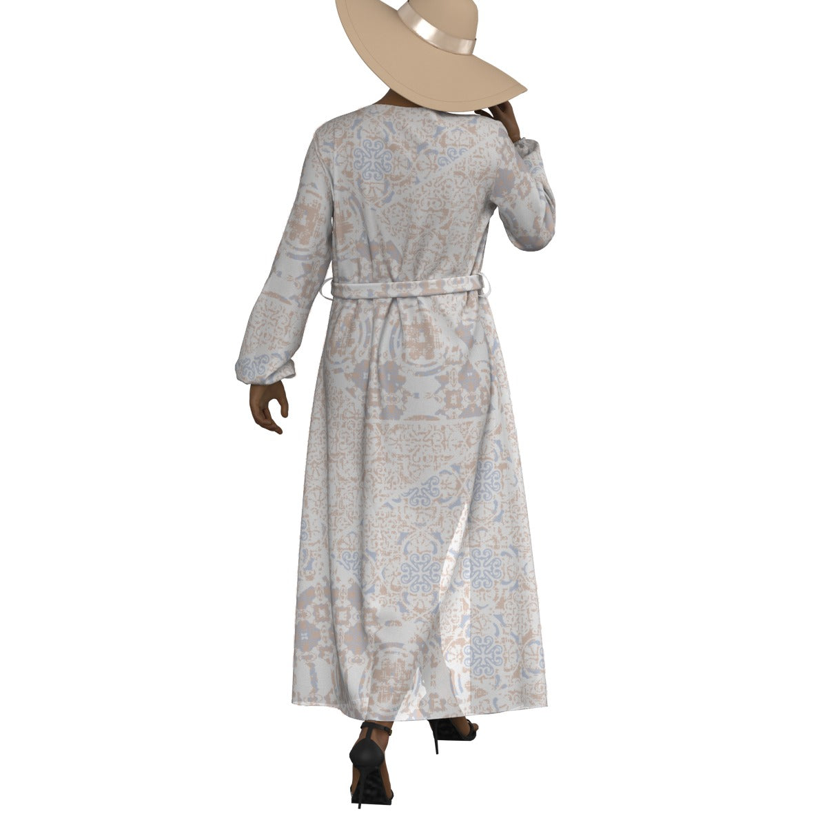 All-Over Print Women's Lace-up Chiffon Robe