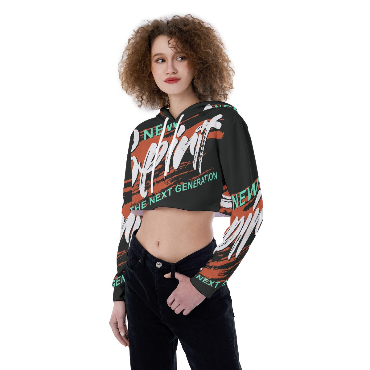 All-Over Print Women's Crop Top Hoodie