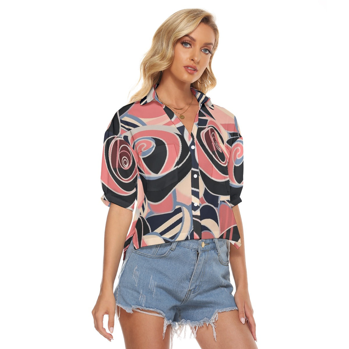 All-Over Print Women's V-neck Shirts