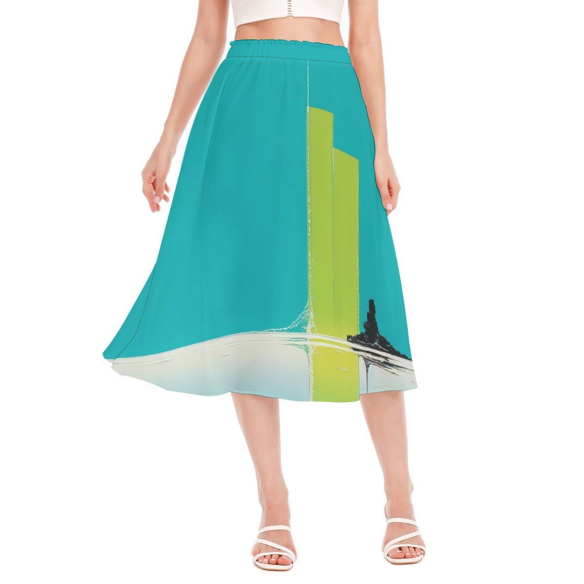 All-Over Print Women's Long Section Chiffon Skirt