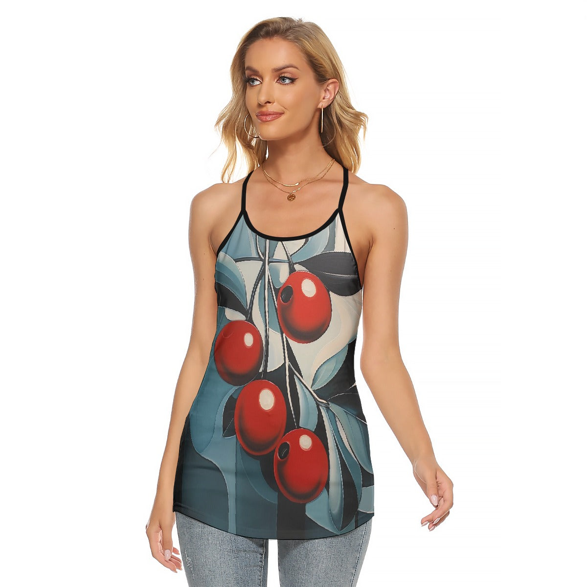 All-Over Print Women's Criss-Cross Open Back Tank Top