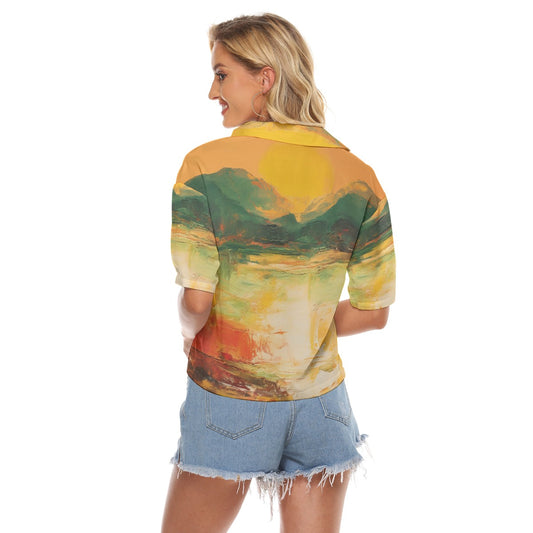 All-Over Print Women's V-neck Shirts