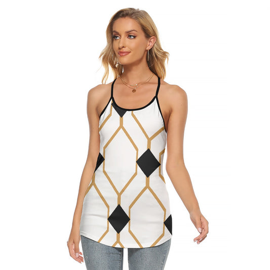 All-Over Print Women's Criss-Cross Open Back Tank Top