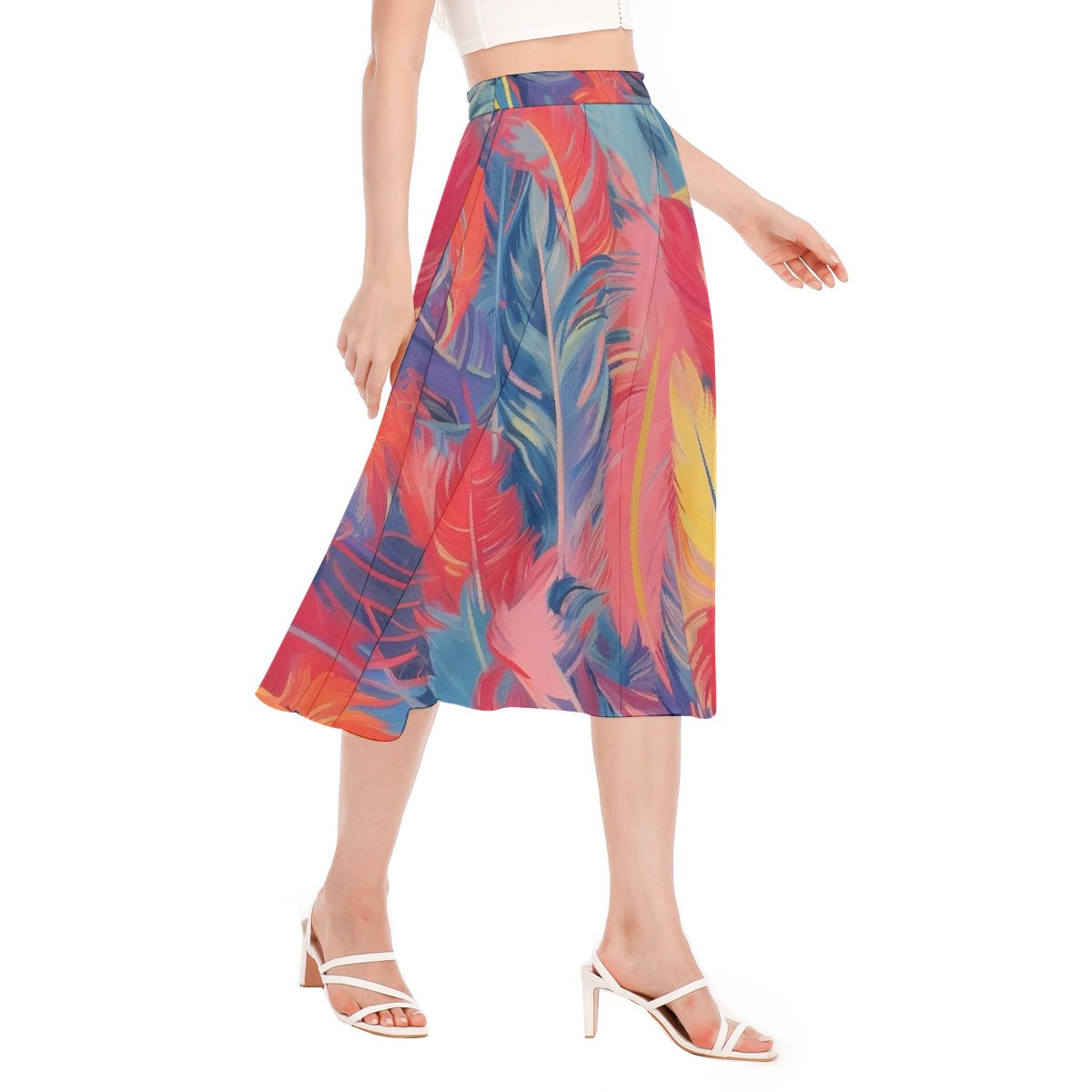 All-Over Print Women's Long Section Chiffon Skirt