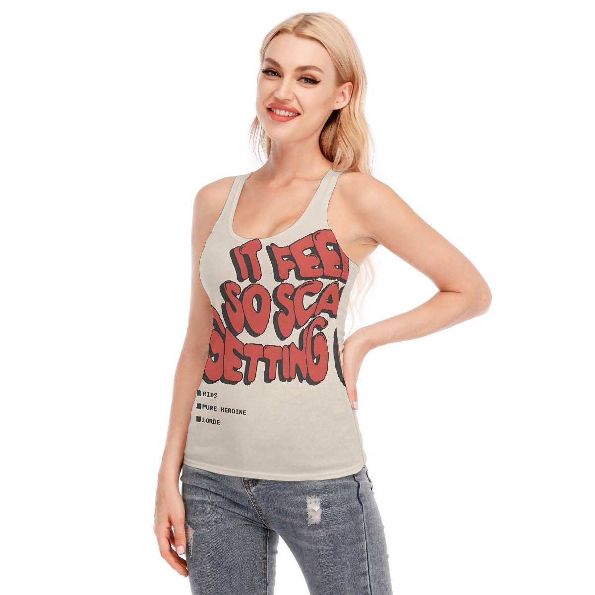 All-Over Print Women's Racer Vest | 190GSM Cotton