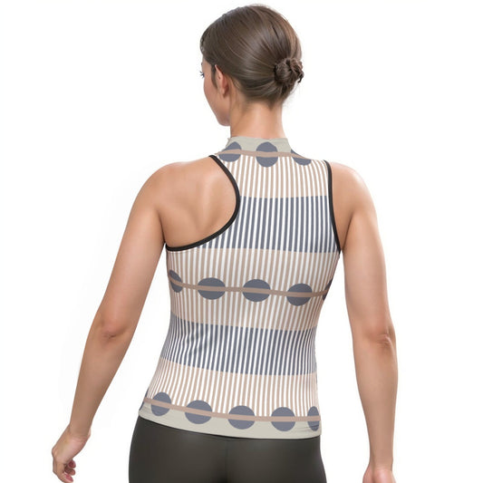 All-Over Print Women's Halter Sleeveless Asymmetrical Tank Top
