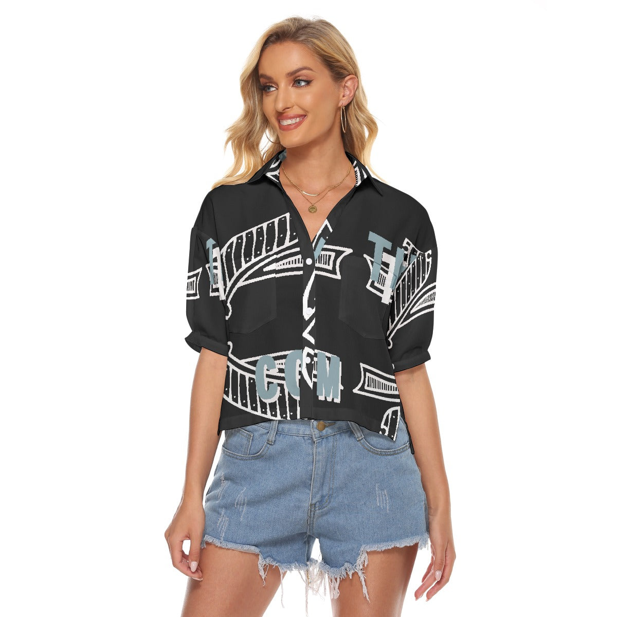 All-Over Print Women's V-neck Shirts