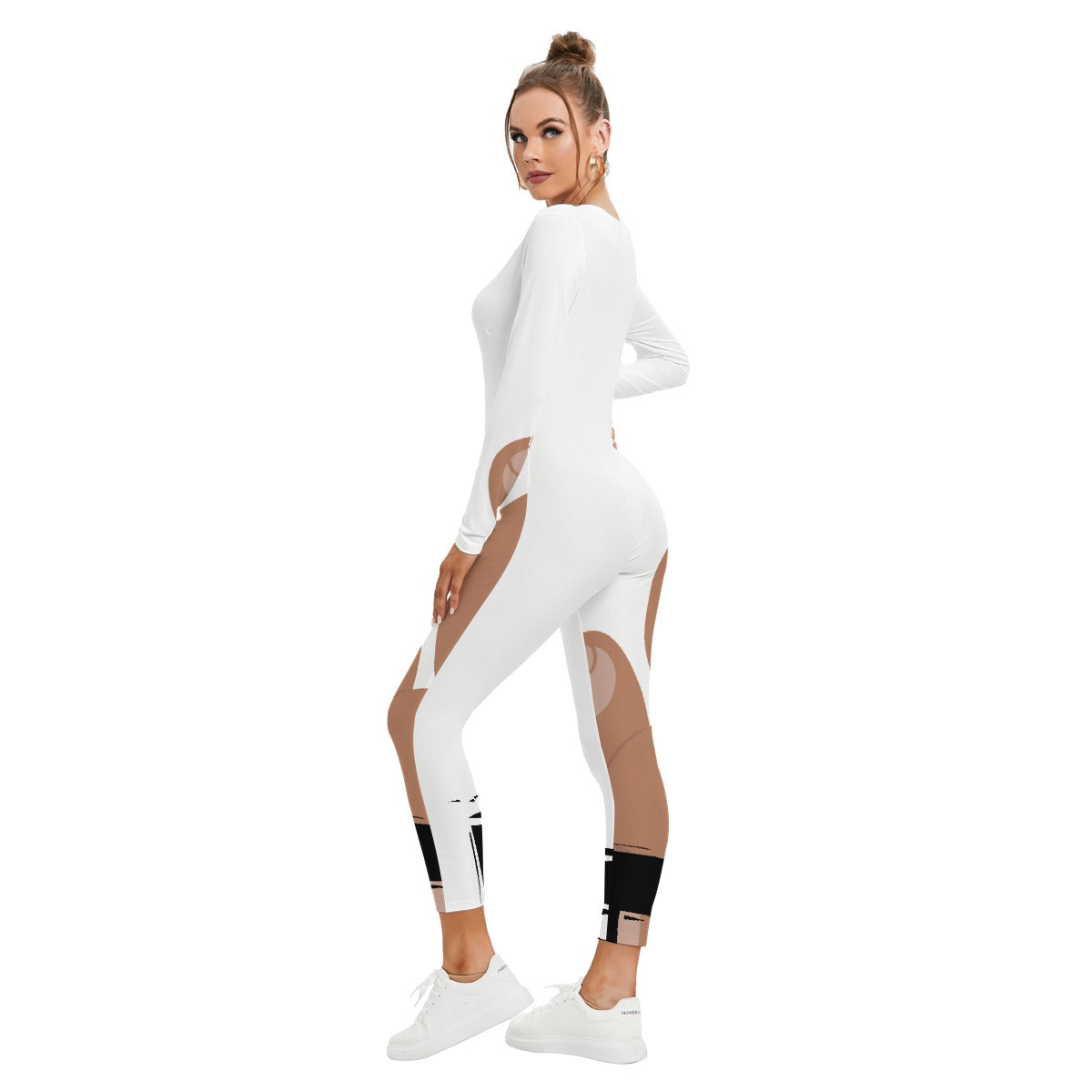 All-Over Print Women's Plunging Neck Jumpsuit