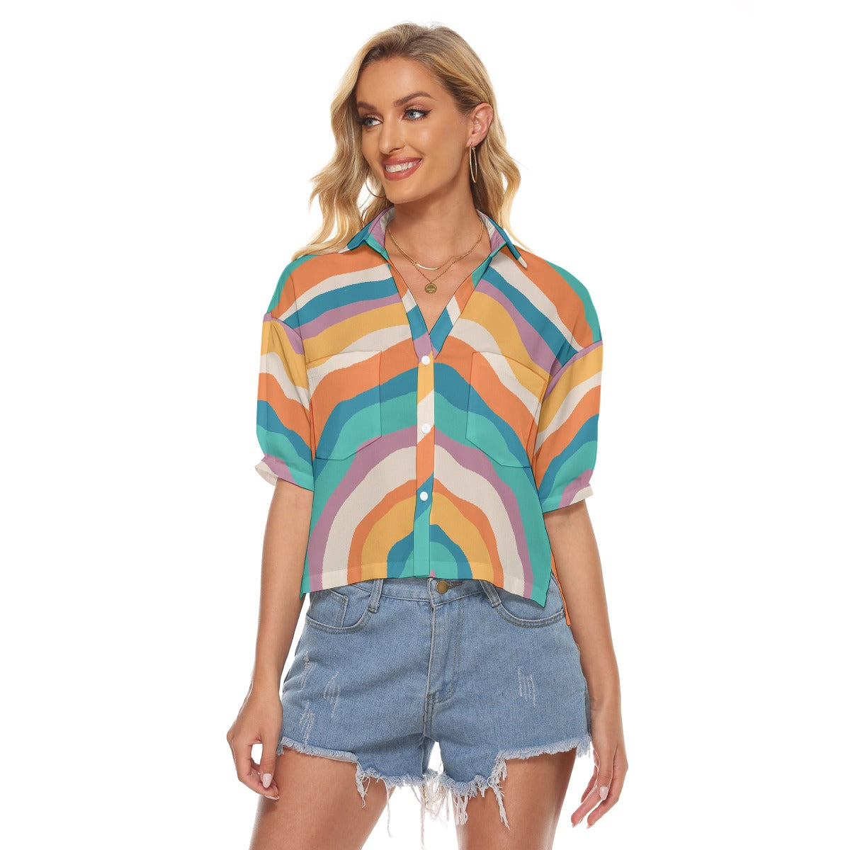 All-Over Print Women's V-neck Shirts