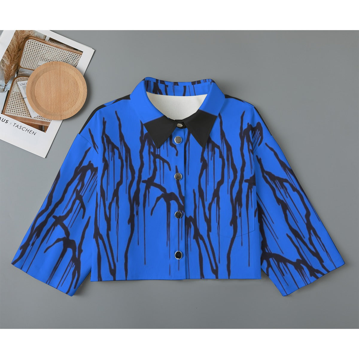 All-Over Print Women's Cropped Jacket | 245GSM Cotton