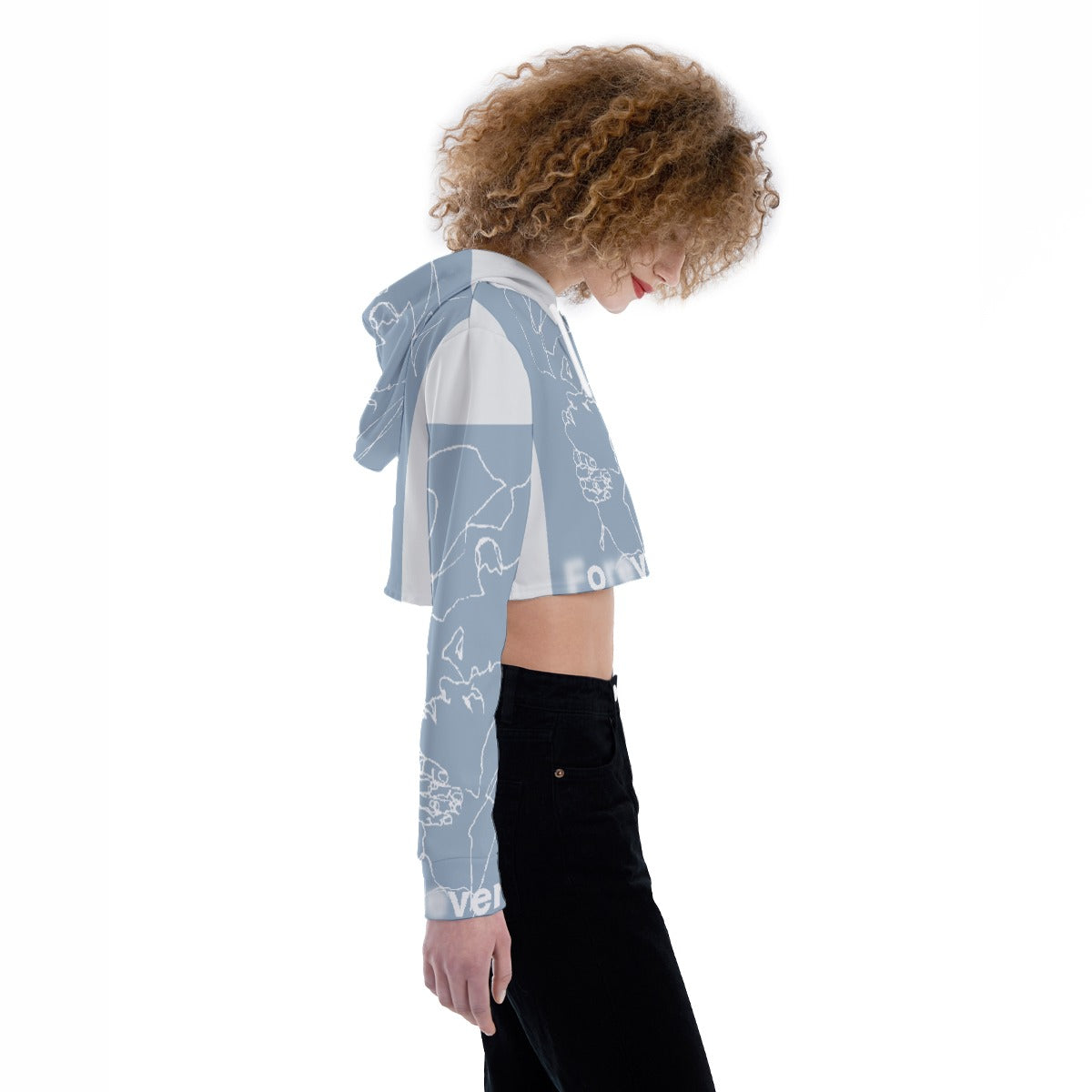 All-Over Print Women's Crop Top Hoodie