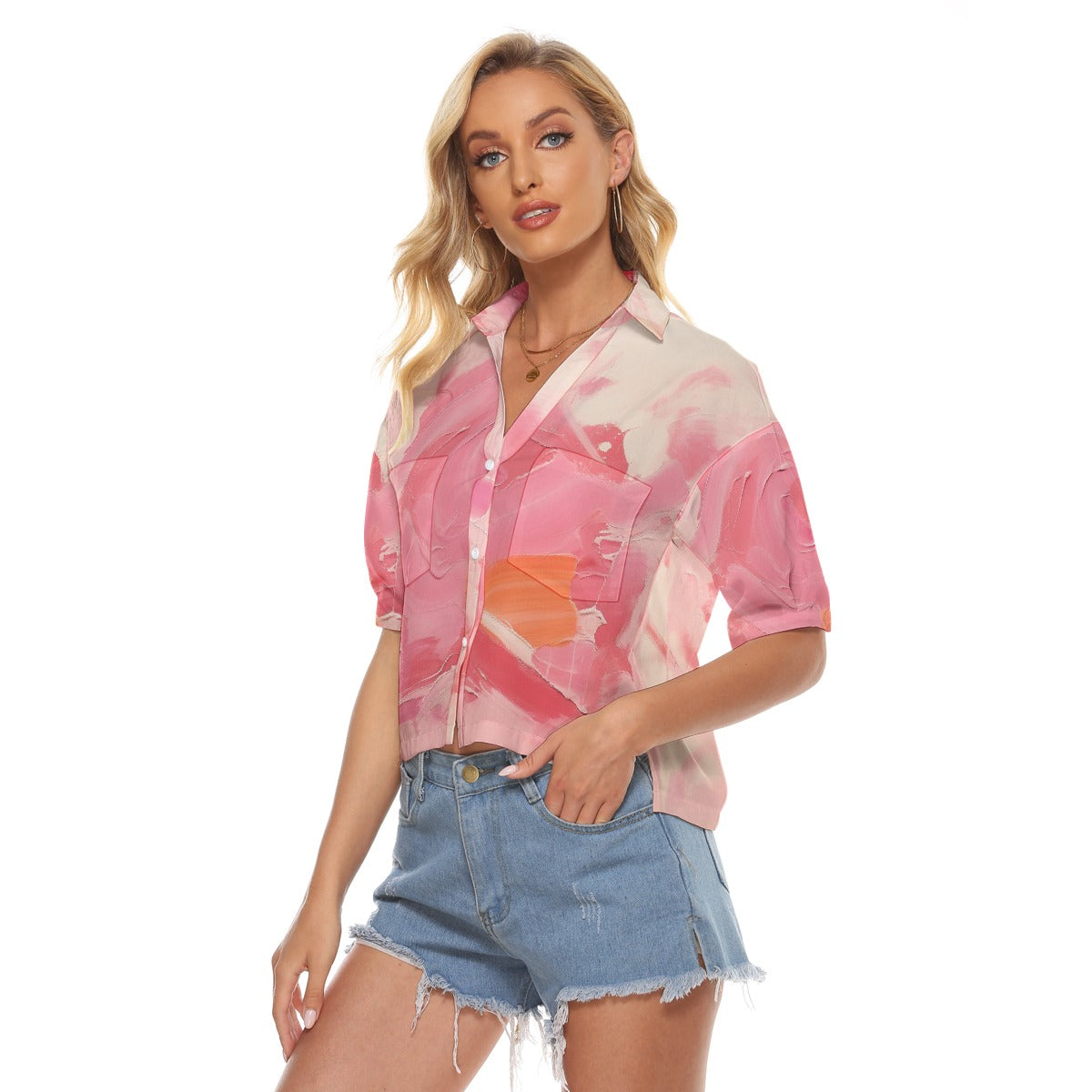 All-Over Print Women's V-neck Shirts