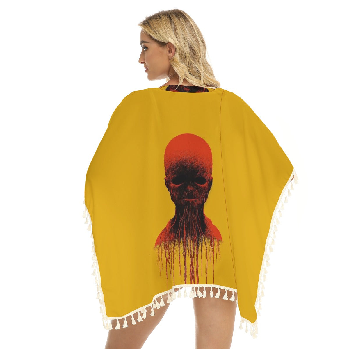 All-Over Print Women's Square Fringed Shawl