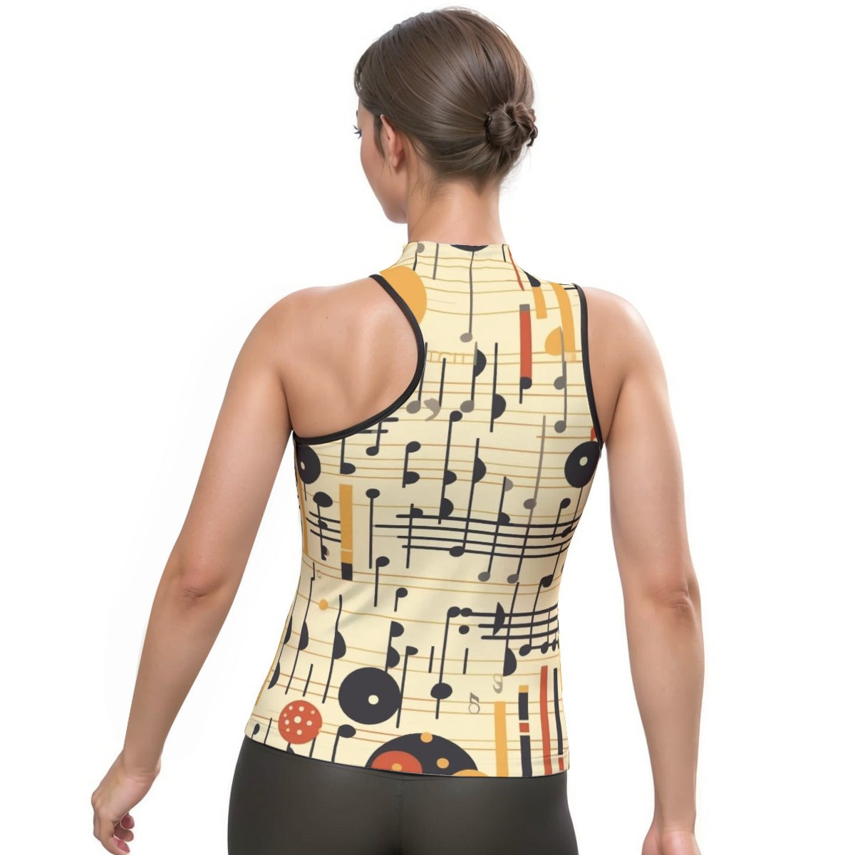 All-Over Print Women's Halter Sleeveless Asymmetrical Tank Top